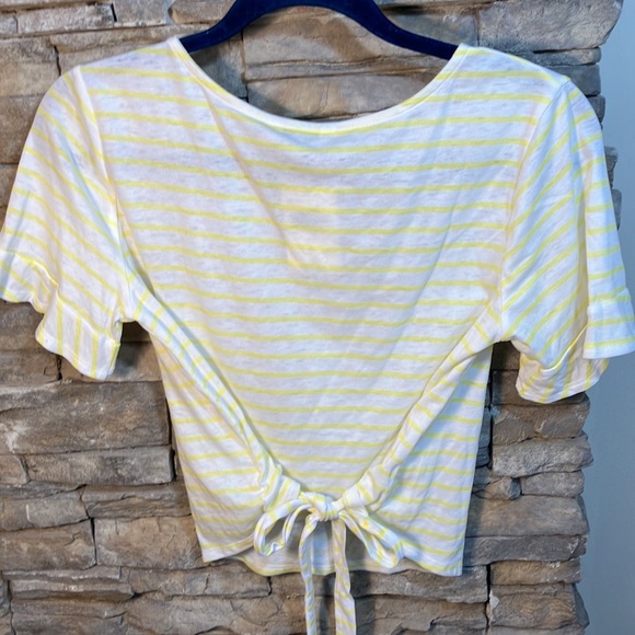 Lucky Brand Unique Yellow Striped Tee with Tie NWTs - Picture 3 of 10